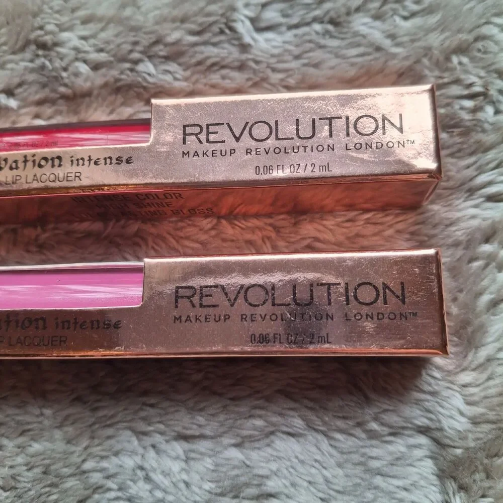 Makeup Revolution Salvation Intense Lip Lacquer - Red & Pink - New in Box